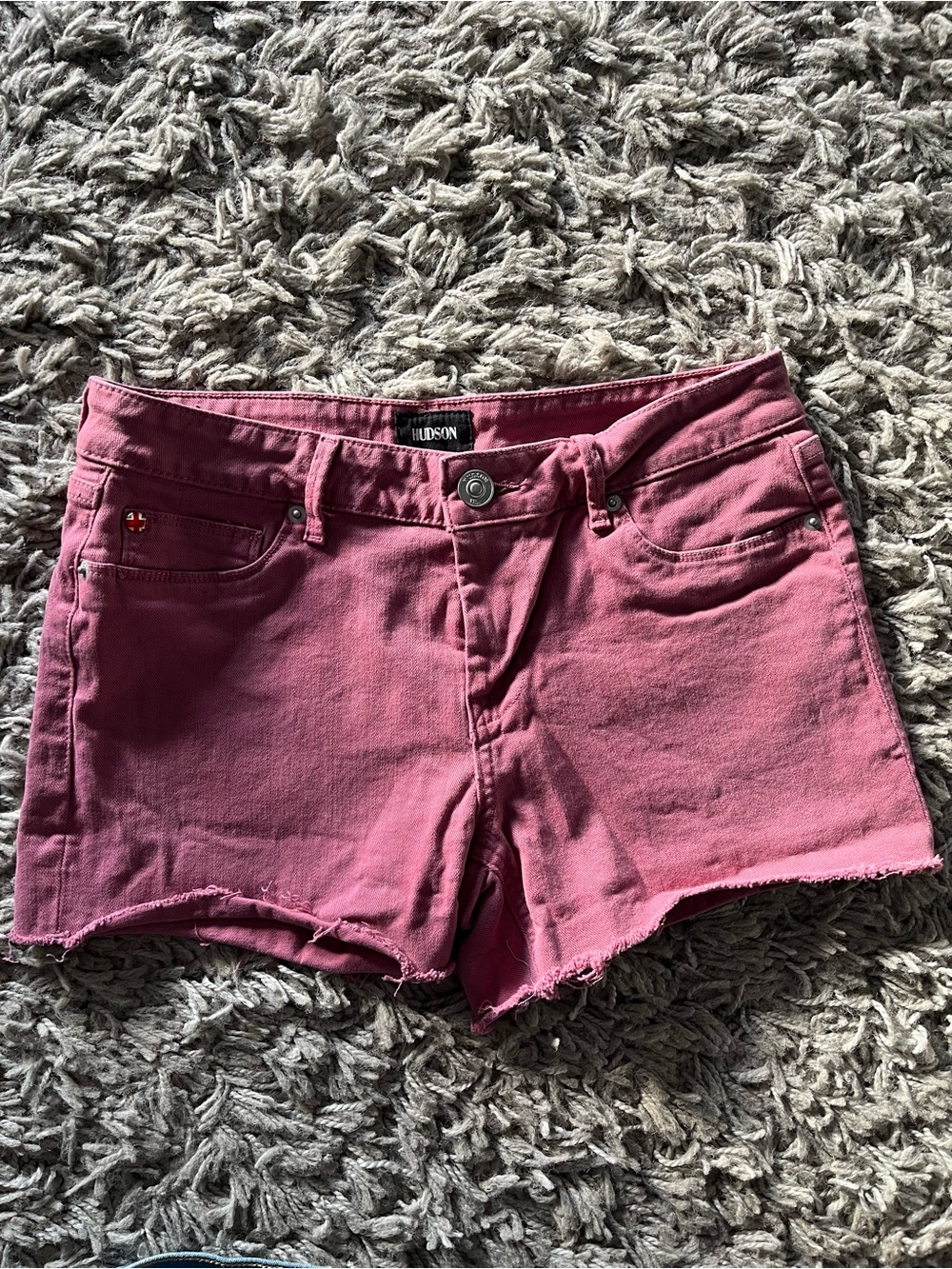 Hudson Jeans Rose Pink Denim Cutoff Shorts